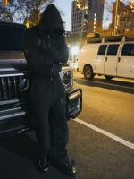 Bottega Desires Black Tech Suit Wear model